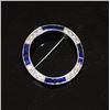 Image 1 : Platinum, Diamond and Sapphire Circular Brooch