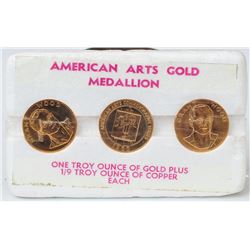 Three American Arts Gold Medallions