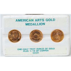 Three American Arts Gold Medallions
