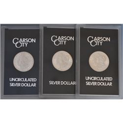 1883 Carson City Morgan Silver Dollars (3)