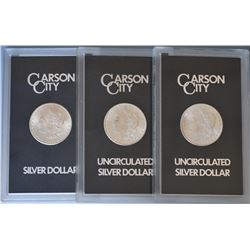 1884 Carson City Silver Morgan Dollars (3)