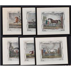 Set of Six Horse Mezzotints