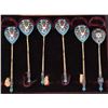Image 2 : Boxed Set of 6 Russian Enameled Spoons
