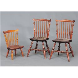 Group of (3) Wallace Nutting Children's Chairs