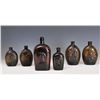 Image 1 : Lot of Four Molded Glass Flasks