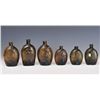 Image 1 : Lot of Six Molded Glass Flasks