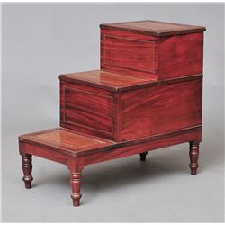 English Mahogany Library Steps