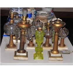 Group of (10) American Fluid Lamps
