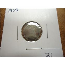 1858 SEATED LIBERTY HALF DIME