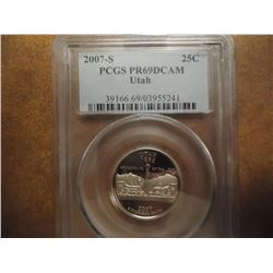 2007-S UTAH QUARTER PCGS PR69 DCAM