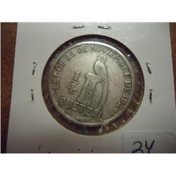 1946 GUATEMALA SILVER 1/4 QUETZAL