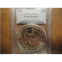 1977 GREAT BRITAIN 25 PENCE PCGS PR66