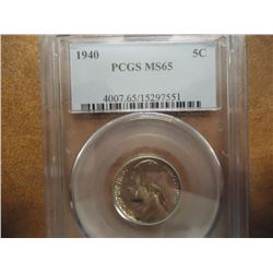 1940 JEFFERSON NICKEL PCGS MS65