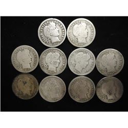 10 ASSORTED BARBER DIMES