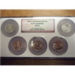 2003-D US 50 STATE QUARTERS SET NGC MS65 MULTI COIN HOLDER