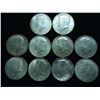 Image 1 : 10 ASSORTED 40% SILVER JOHN F. KENNEDY HALVES