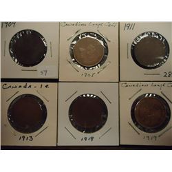 1904,05,11,13,18 & 19 CANADA  LARGE CENTS