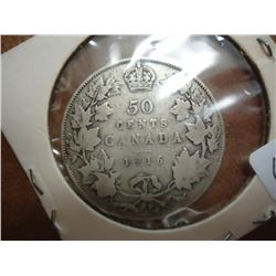 1916 CANADA SILVER 50 CENTS