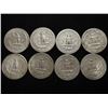 Image 2 : 8 ASSORTED WASHINGTON SILVER QUARTERS