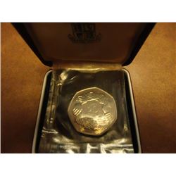 1973 UNITED KINGDOM 50 PENCE PROOF ORIGINAL ROYAL MINT PACKAGING