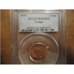 1975 TONGA 2 SENITI PCGS MS66RD
