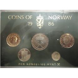 1986 NORWAY MINT SET UNC ORIGINAL MINT PACKAGING