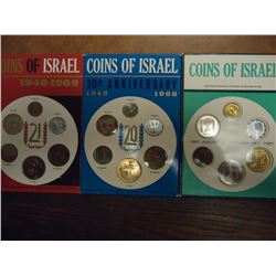 1967,68 & 1969 ISRAEL SPECIMEN SETS ORIGINAL MINT PACKAGING