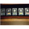 Image 2 : NICE SET OF ALL 5-2010-S SILVER US N.P. QUARTERS ANACS PR70 DCAM'S IN NICE CHERRY WOOD BOX, ORIGINAL