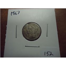 1867 THREE CENT PIECE (NICKEL)