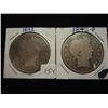 Image 1 : 1892 & 1898 BARBER HALF DOLLARS