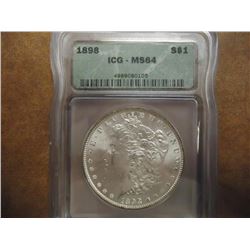 1898 MORGAN SILVER DOLLAR ICG MS64