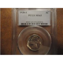 1938-S JEFFERSON NICKEL PCGS MS65