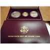 Image 1 : 1992 US OLYMPIC GOLD & SILVER 3 COIN UNC SET 1992-W GOLD $5 COIN, 1992-D BASEBALL SILVER DOLLAR AND 