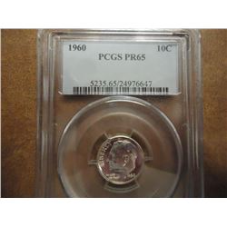 1960 SILVER ROOSEVELT DIME PCGS PR65