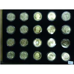 20 COIN SET OF 2007 PRESIDENTIAL DOLLARS CONTAINS: P & D, P & D SATIN FINISH AND S MINT MARKS OF ALL