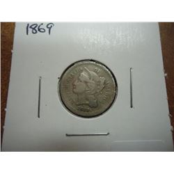 1869 THREE CENT PIECE (NICKEL)