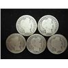 Image 1 : 5 ASSORTED BARBER DIMES