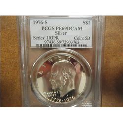 1976-S IKE SILVER DOLLAR PCGS PR69 DCAM