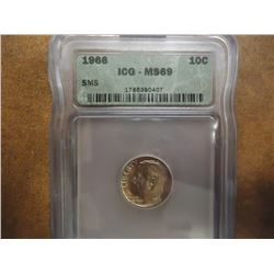 1966 ROOSEVELT DIME ICG MS69