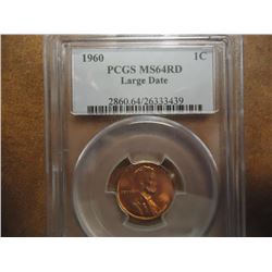 1960 LARGE DATE LINCOLN CENT PCGS MS64RD