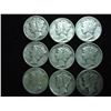 Image 1 : 9 ASSORTED MERCURY DIMES