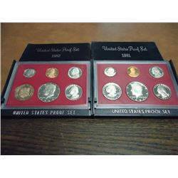 1981 & 1982 US PROOF SETS (WITH BOXES)