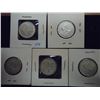 Image 1 : 5 ASSORTED CANADA SILVER 25 CENTS