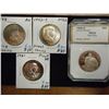 Image 1 : NICE LOT OF 4 HALF DOLLARS SEE DESCRIPTION 1948 FRANKLIN HALF DOLLAR AU TONED, 1952-S FRANKLIN HALF 
