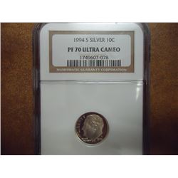 1994-S SILVER ROOSEVELT DIME NGC PF70 ULTRA CAMEO