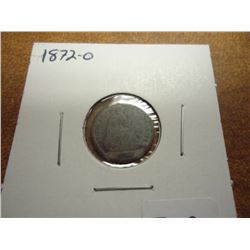 1872-O SEATED LIBERTY HALF DIME