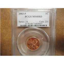 2003-P LINCOLN CENT PCGS MS68RD
