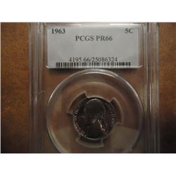 1963 JEFFERSON NICKEL PCGS PR66