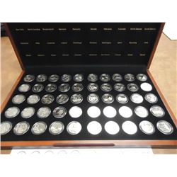 1999-2008 STATE QUARTER SET ALL "S" MINT MARK PF'S IN NICE WOODEN CASE, 50 COINS