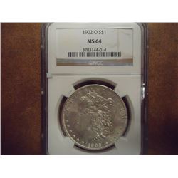 1902-O MORGAN SILVER DOLLAR NGC MS64